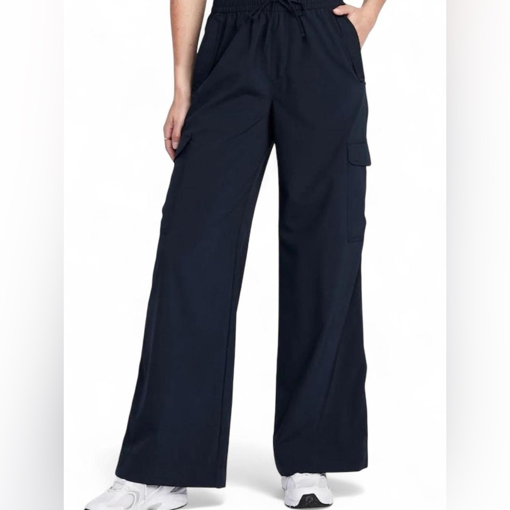 Old Navy High-Waisted StretchTech Wide-Leg Cargo Pants Black SZ L